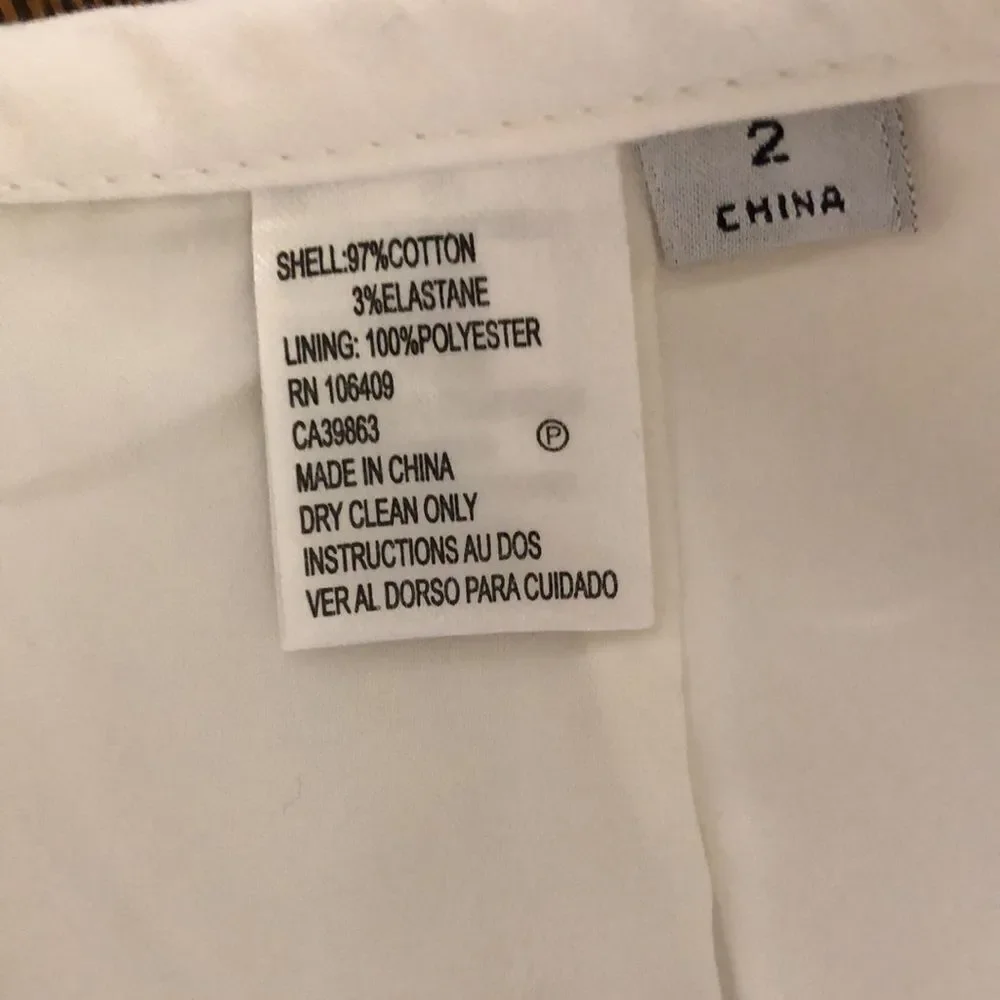 Tahari Arthur S. Levine Skirt White & Floral Pencil Size 2 Career, Professional